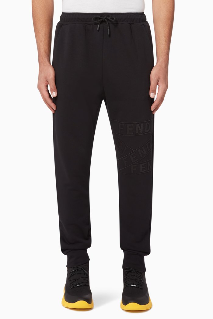 

Fendi Tape Jersey Jogging Pants, Black