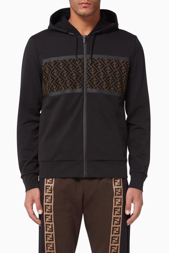 

FF Mesh Jersey Hooded Sweatshirt, Black