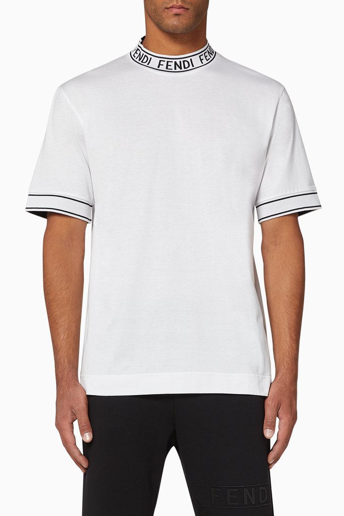 

Logo Lettering Cotton Jersey T-Shirt, White