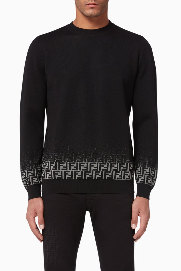 

FF Gradient Wool Pullover, Black