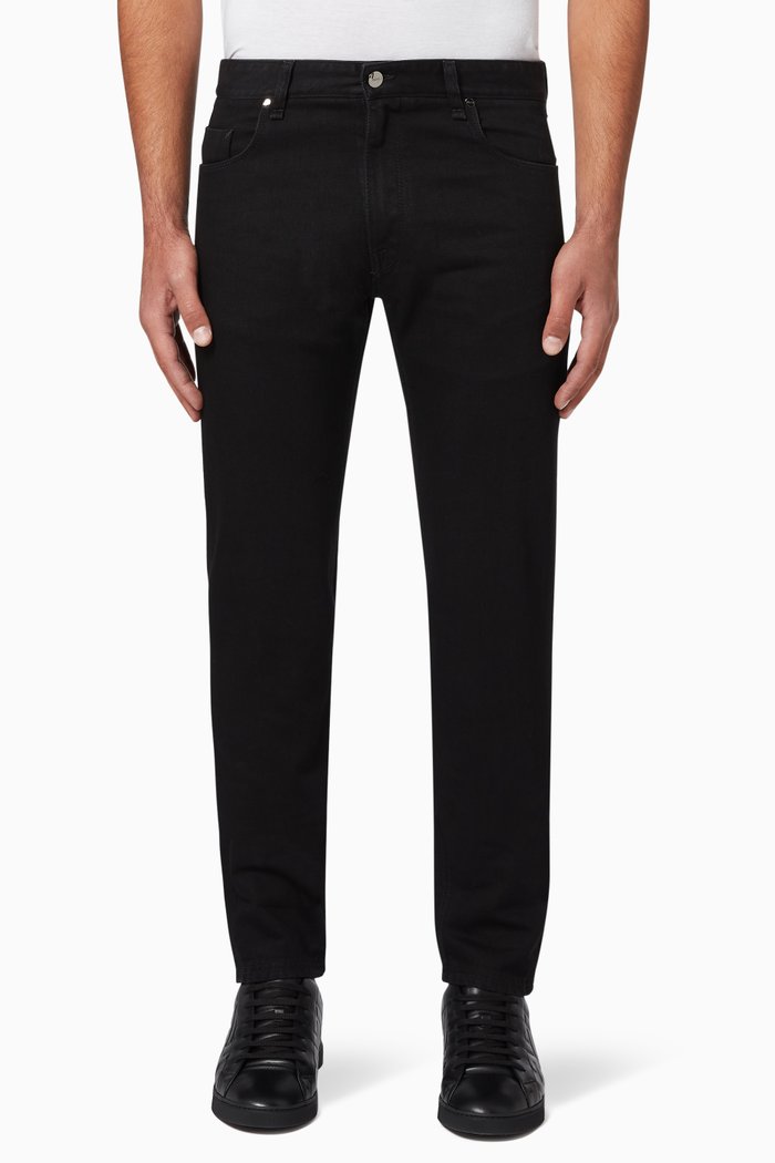Logo Slim-Fit Jeans, Black