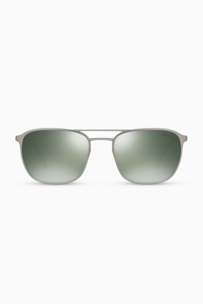 

Square Mirrored Sunglasses in Metal, Brown