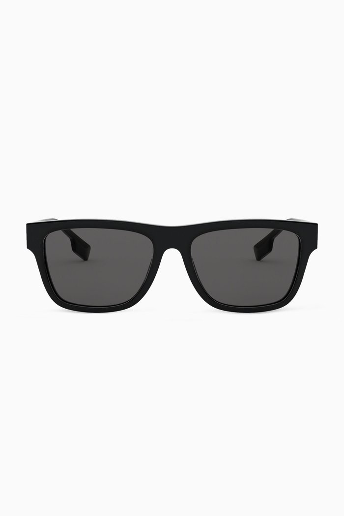 

Logo Lettering Square Frame Sunglasses, Black