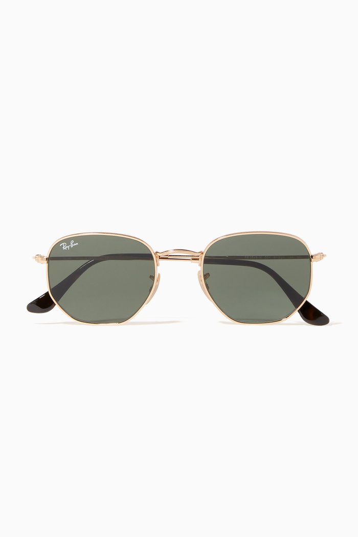 

Hexagonal Classic Polarized Sunglasses, Gold