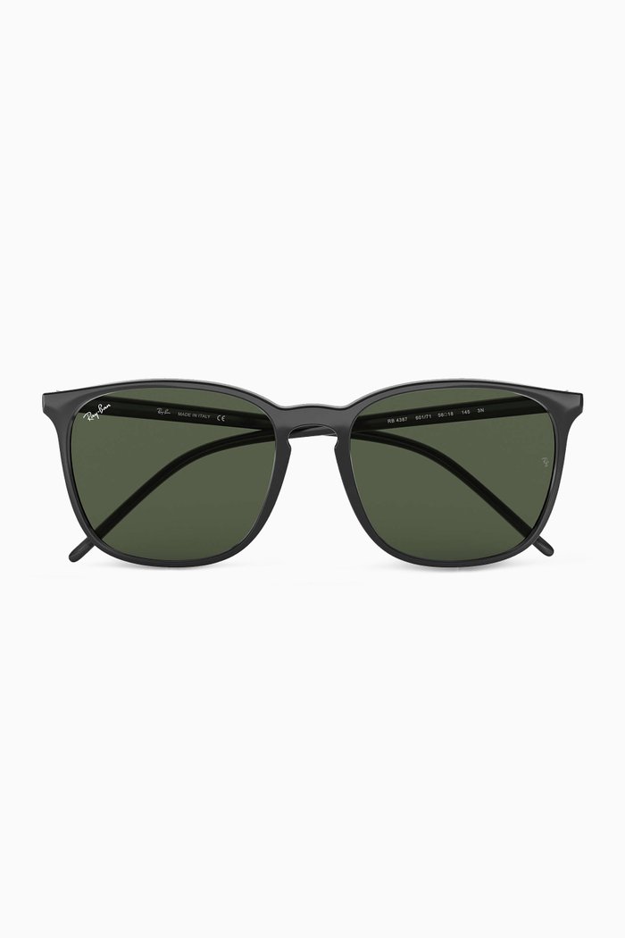 

RB4387 Square Sunglasses, Black