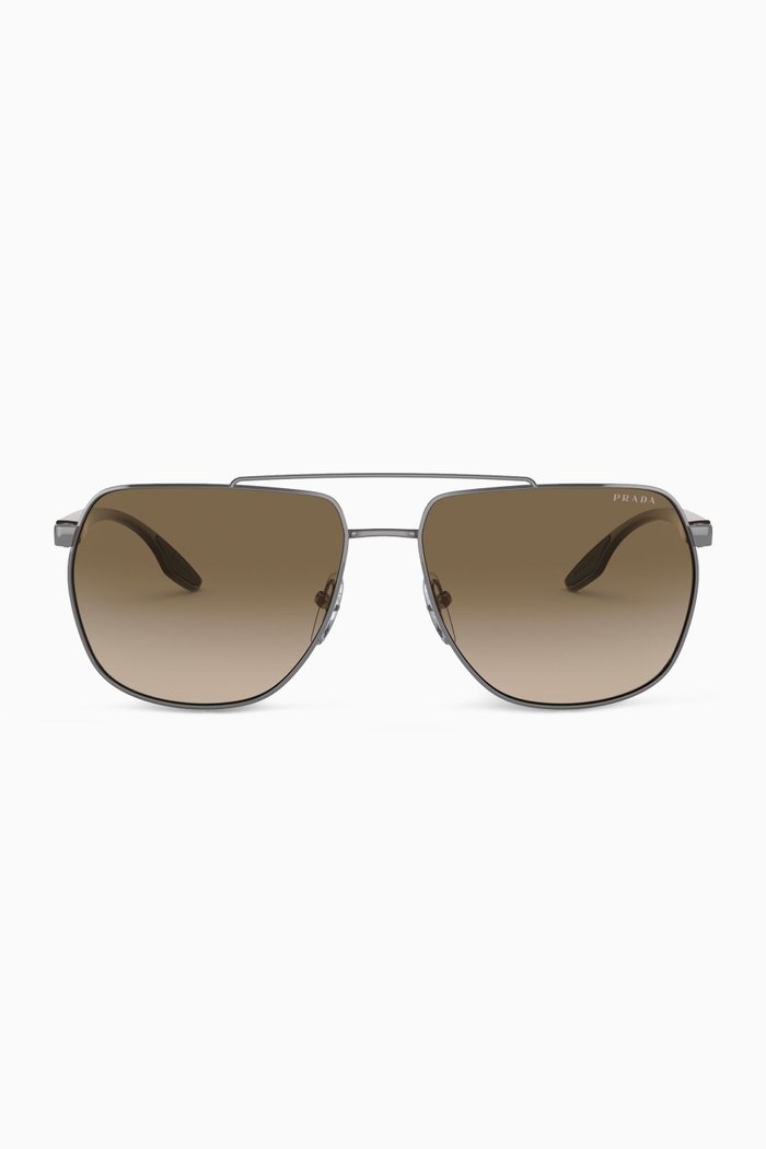 

Square Sunglasses in Metal, Brown