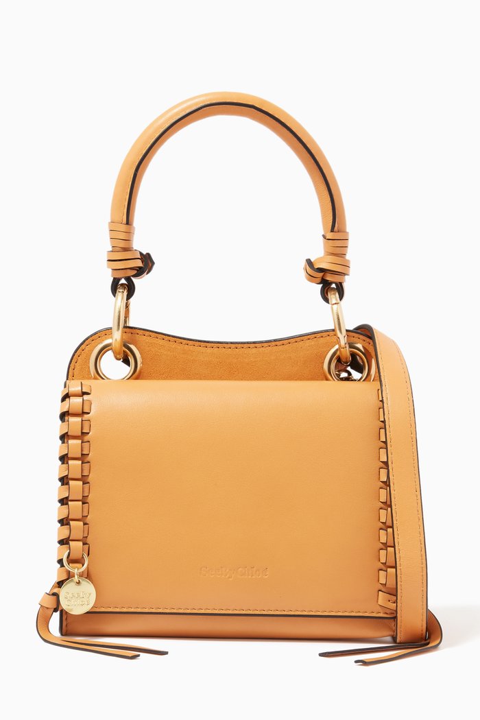 Mini Tilda Crossbody Bag in Smooth & Suede Cowhide, Neutral