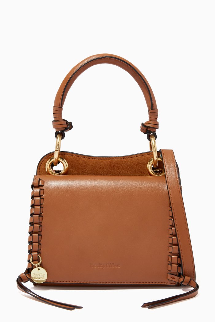 

Mini Tilda Crossbody Bag in Smooth & Suede Cowhide, Brown