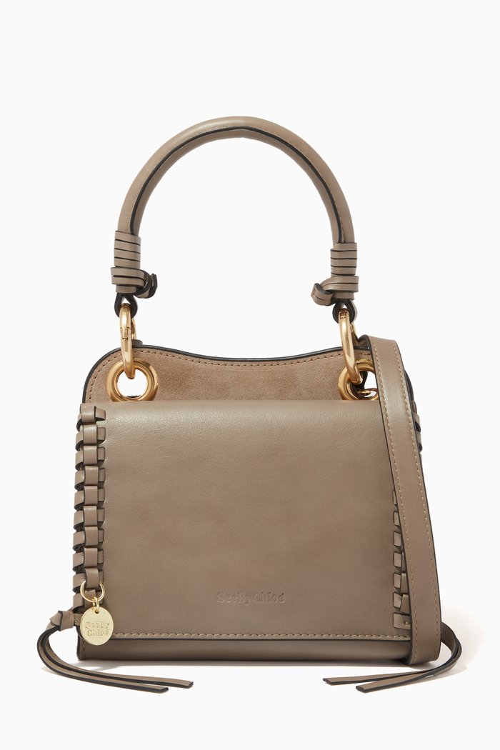 

Mini Tilda Crossbody Bag in Smooth & Suede Cowhide, Grey