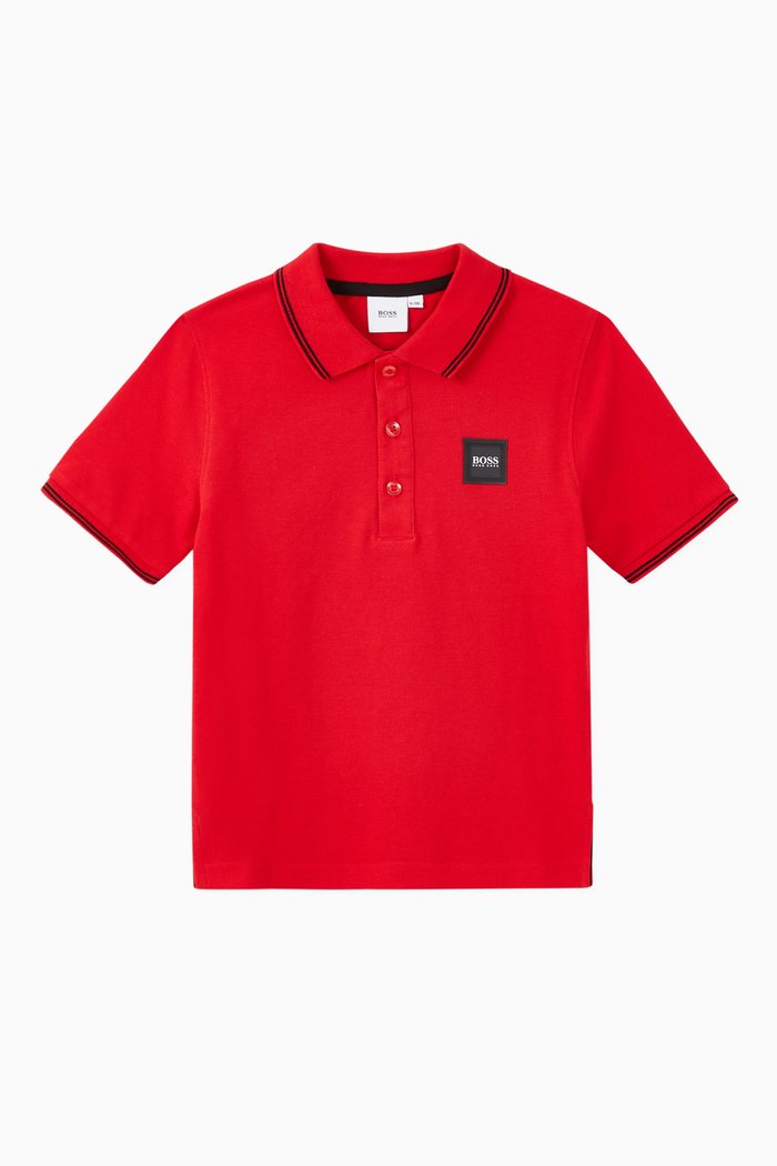 

Logo Patch Cotton Piqué Polo, Red