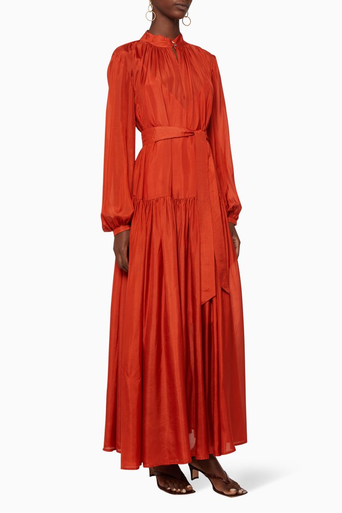 

Allegra Silk Maxi Dress, Red