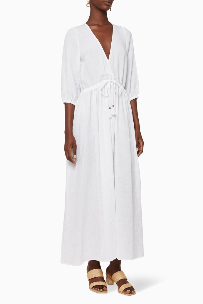 

Alejandra Cotton Maxi Dress, White