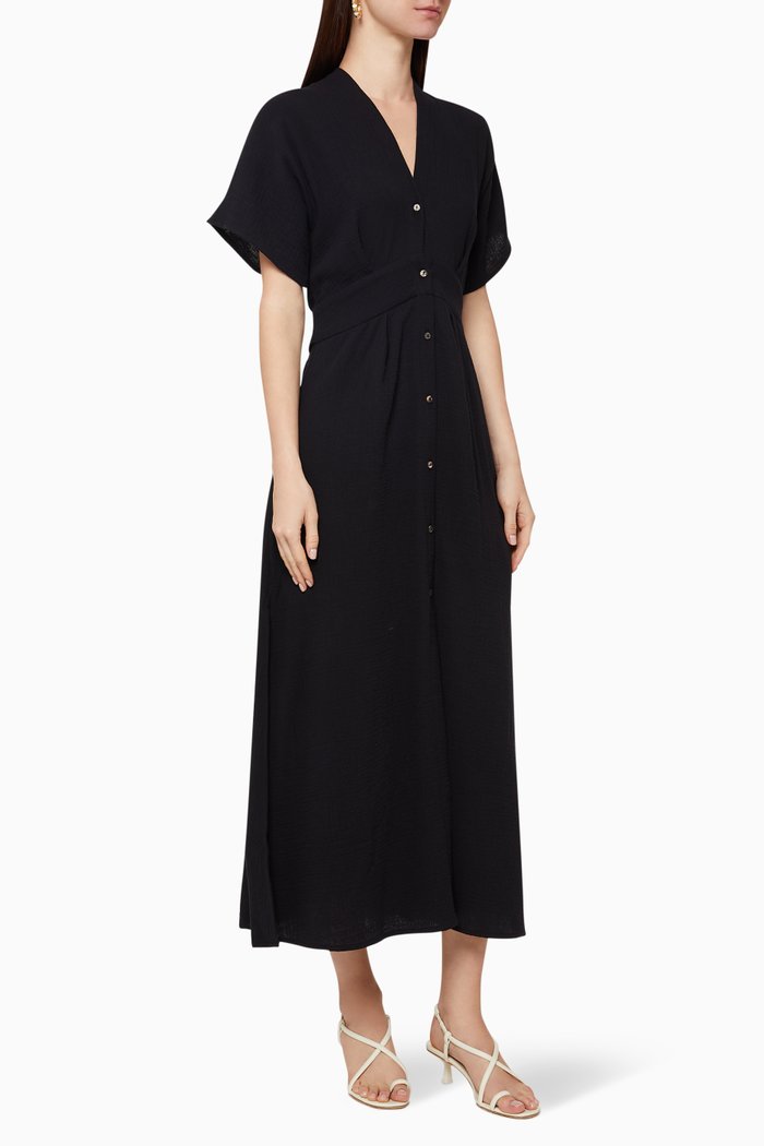 

Ines Cotton Shirt Dress, Black