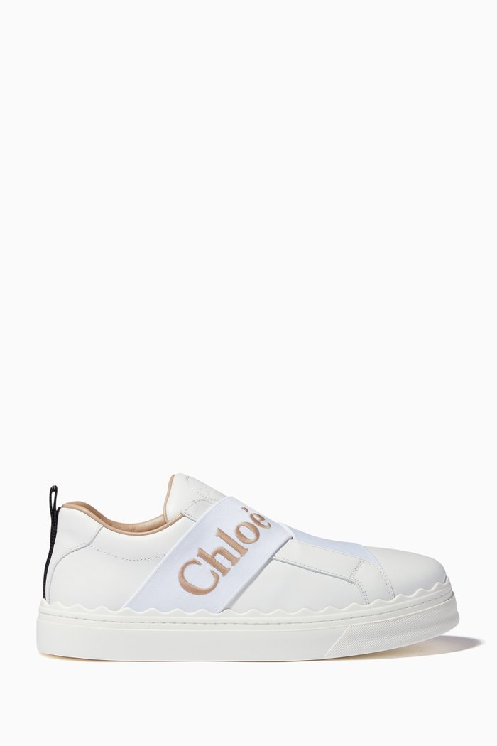 

Lauren Strap Sneakers in Calfskin, White