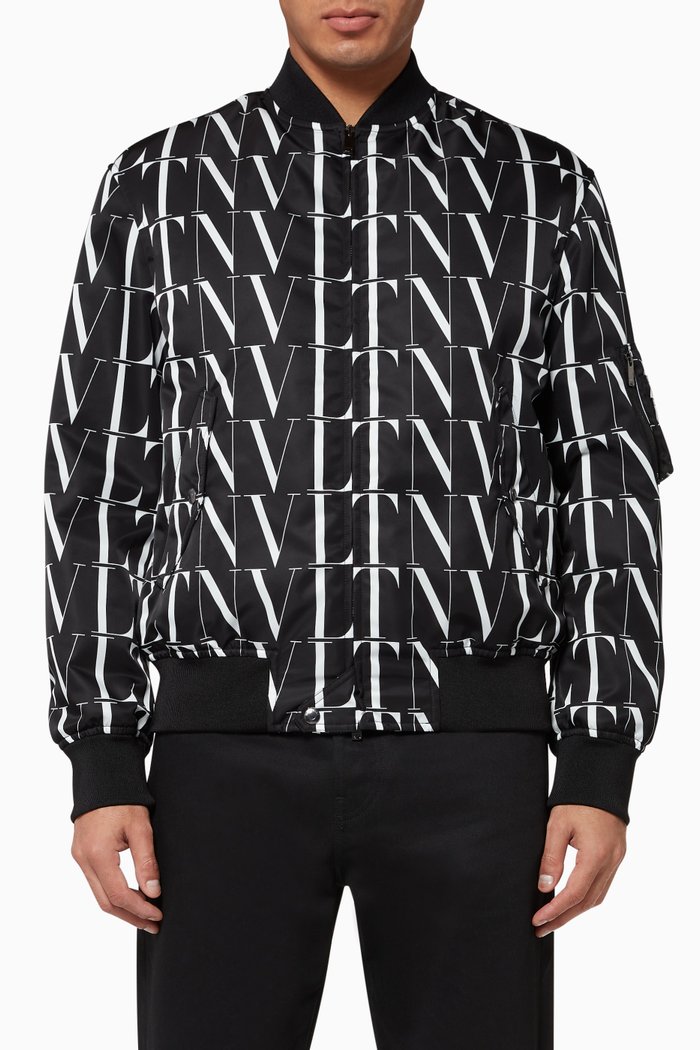 

VLTN TIMES Nylon Bomber Jacket, Black