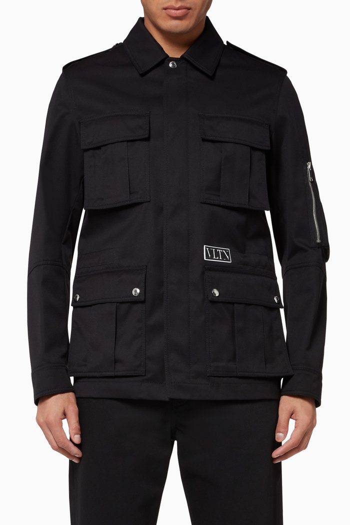 

VLTN TAG Technical Cotton Field Jacket, Black
