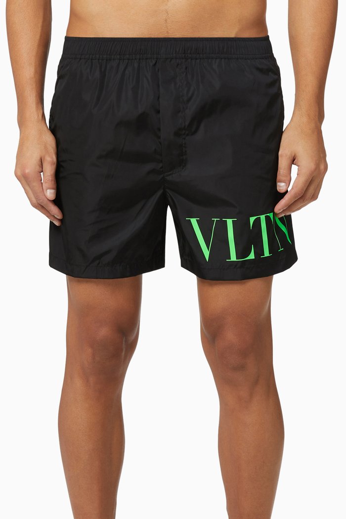 

VLTN Nylon Swim Shorts, Black