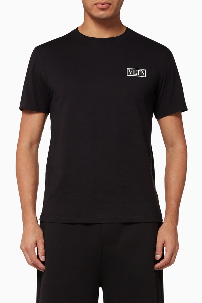 

VLTN TAG Cotton T-Shirt, Black