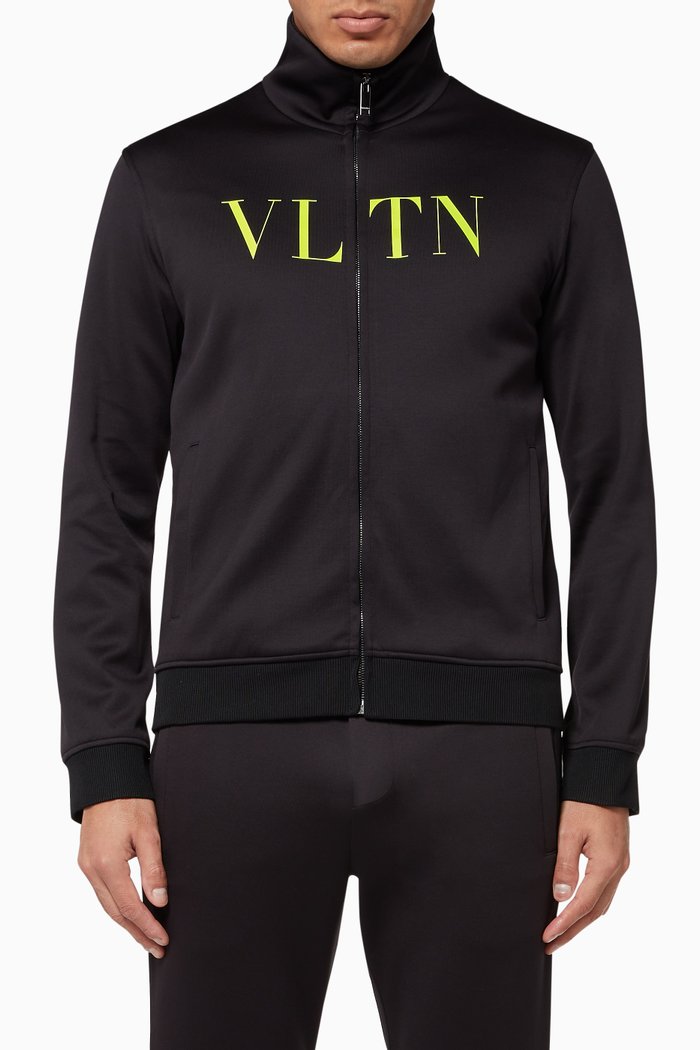 

VLTN Print Zipped Jacket, Black