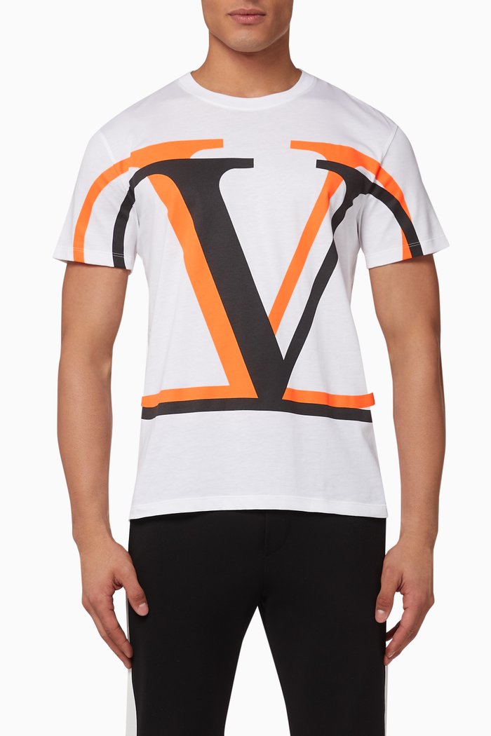 

VLOGO Shadow Print Cotton T-Shirt, White