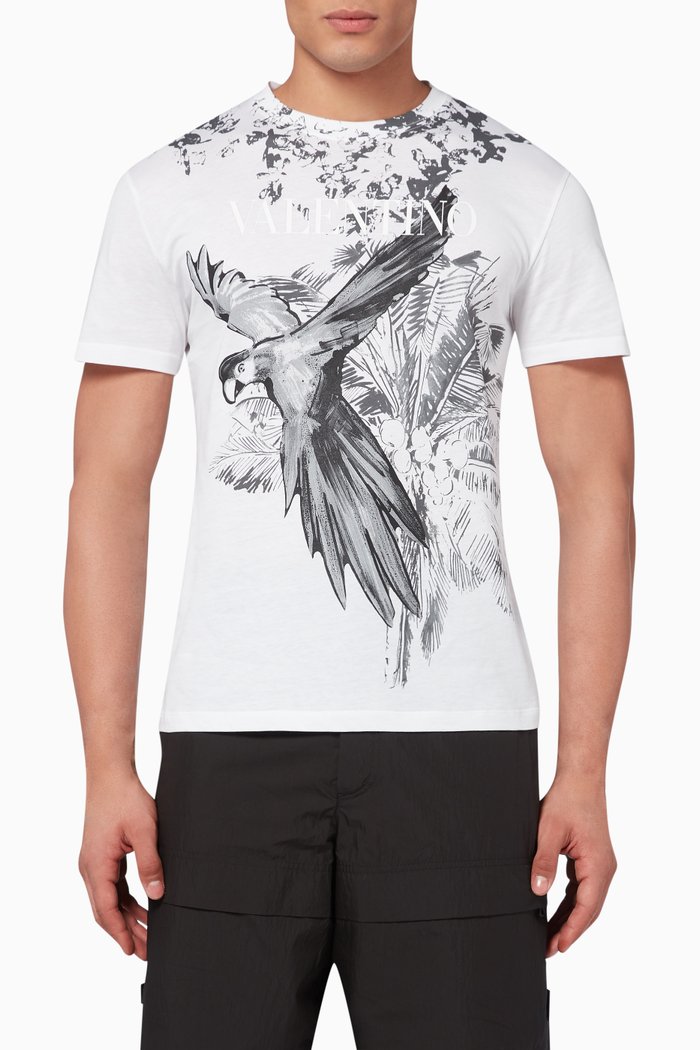 

Mural Jungle Print Logo T-Shirt, White