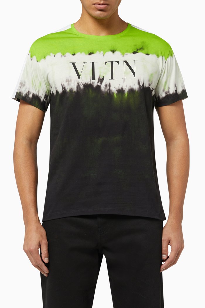 

VLTN Jelly Block Print Cotton T-Shirt, Green