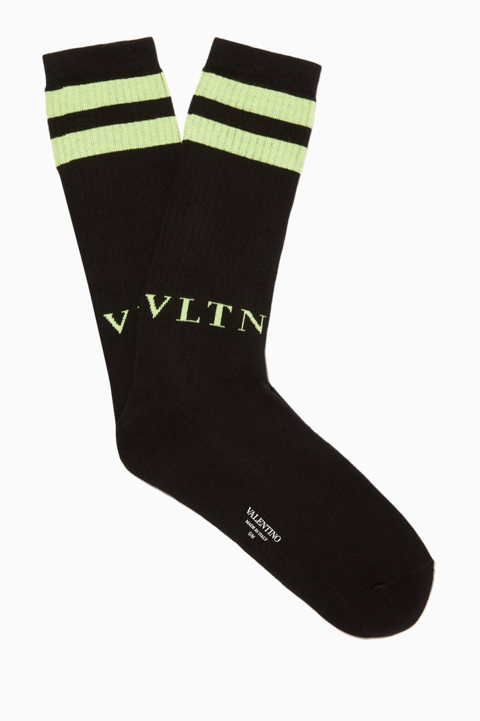 

Valentino Garavani Neon VLTN Socks, Black