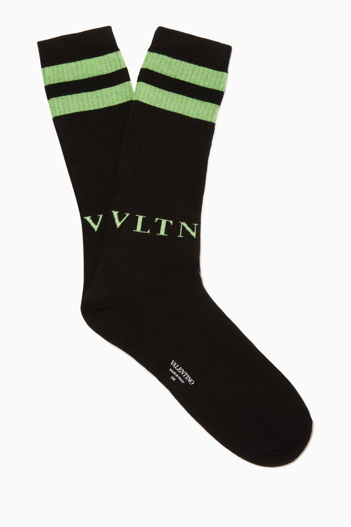 

Valentino Garavani Neon VLTN Socks, Black