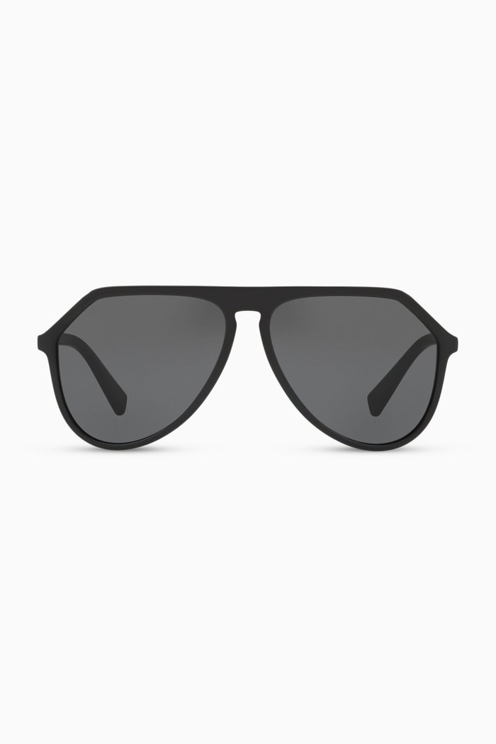 

Nylon Pilot Sunglasses, Black