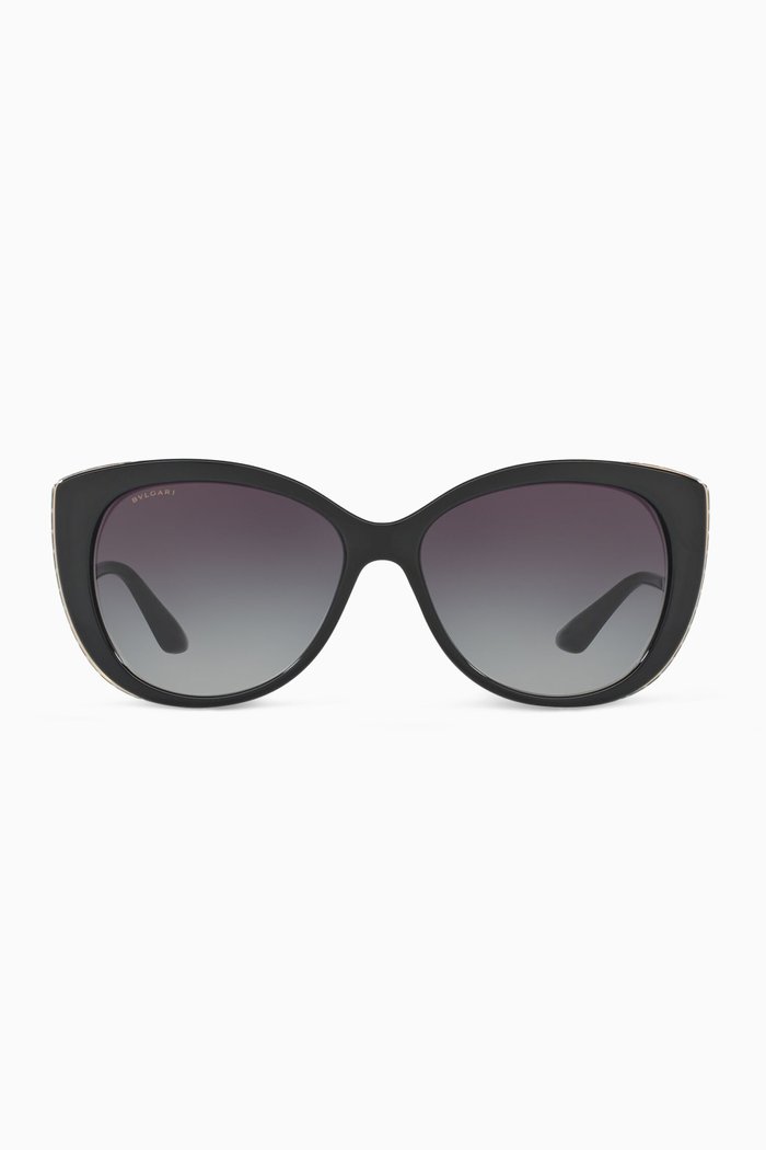 

Cat-Eye Sunglasses in Acetate, Black