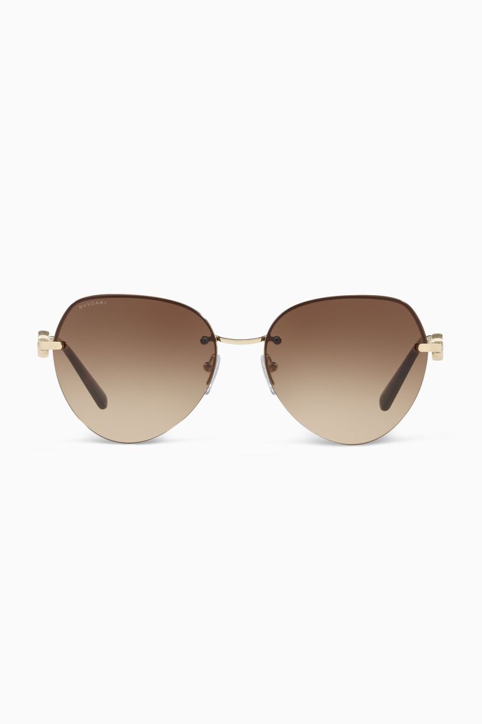 

Aviator Sunglasses in Metal, Brown