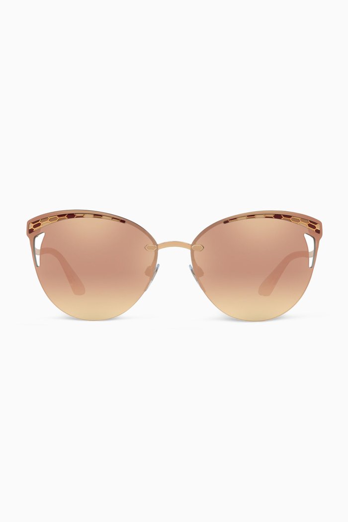 

Cat-Eye Sunglasses in Metal, Brown