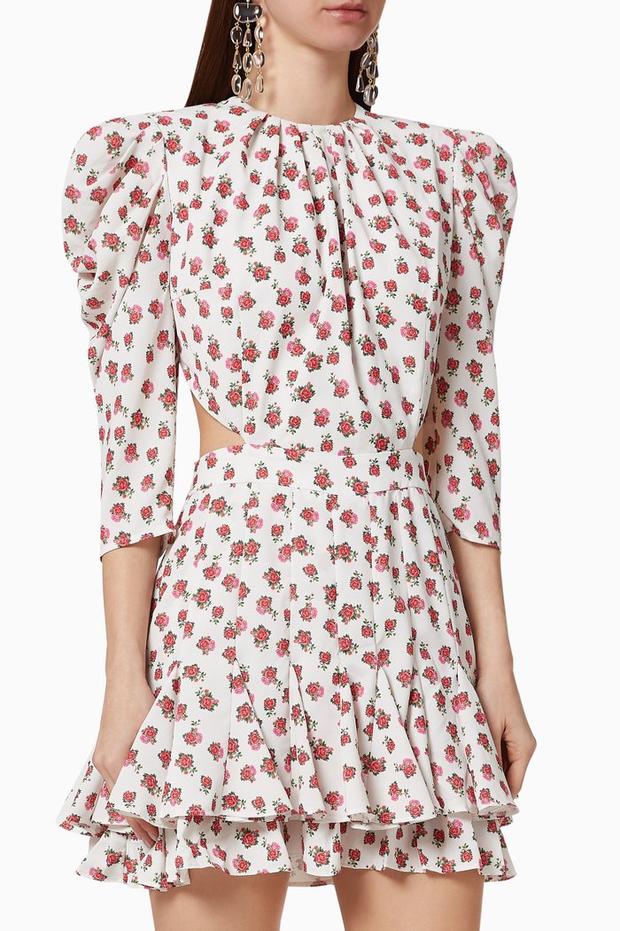 

Leila Floral Dress, White