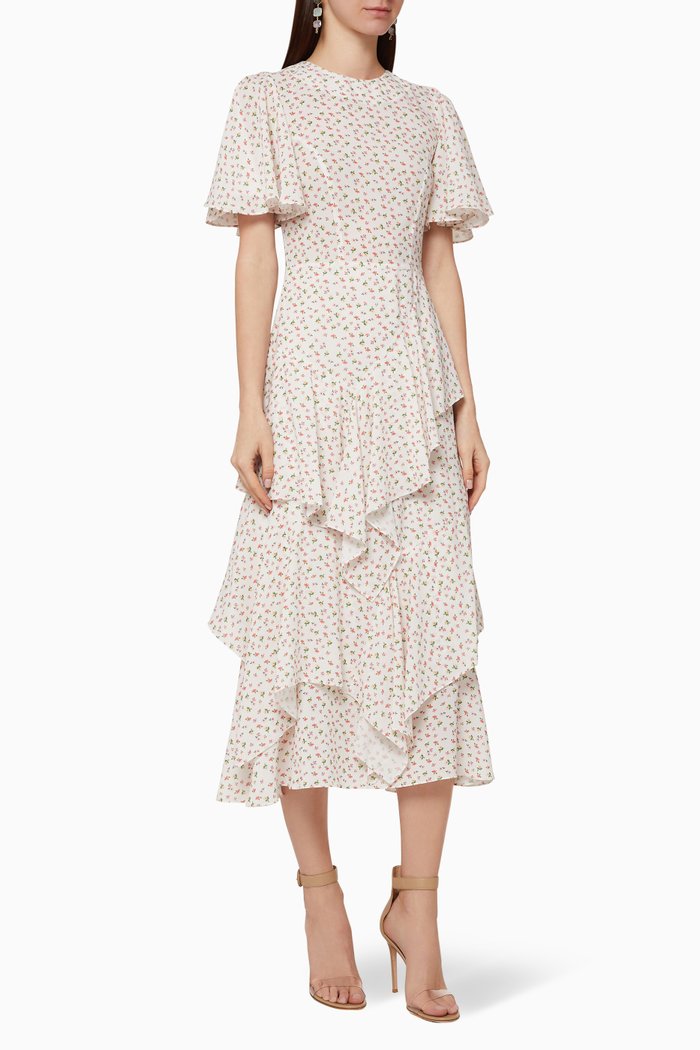 

Rosemary Floral Dress, White