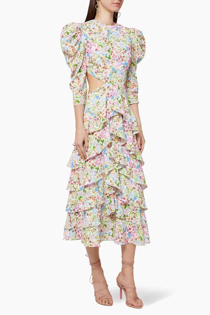 Primrose Frill Dress, Multicolour