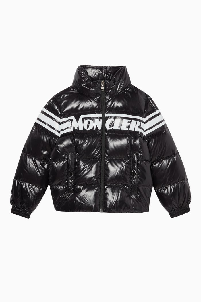 Retro Logo Down Jacket, Black