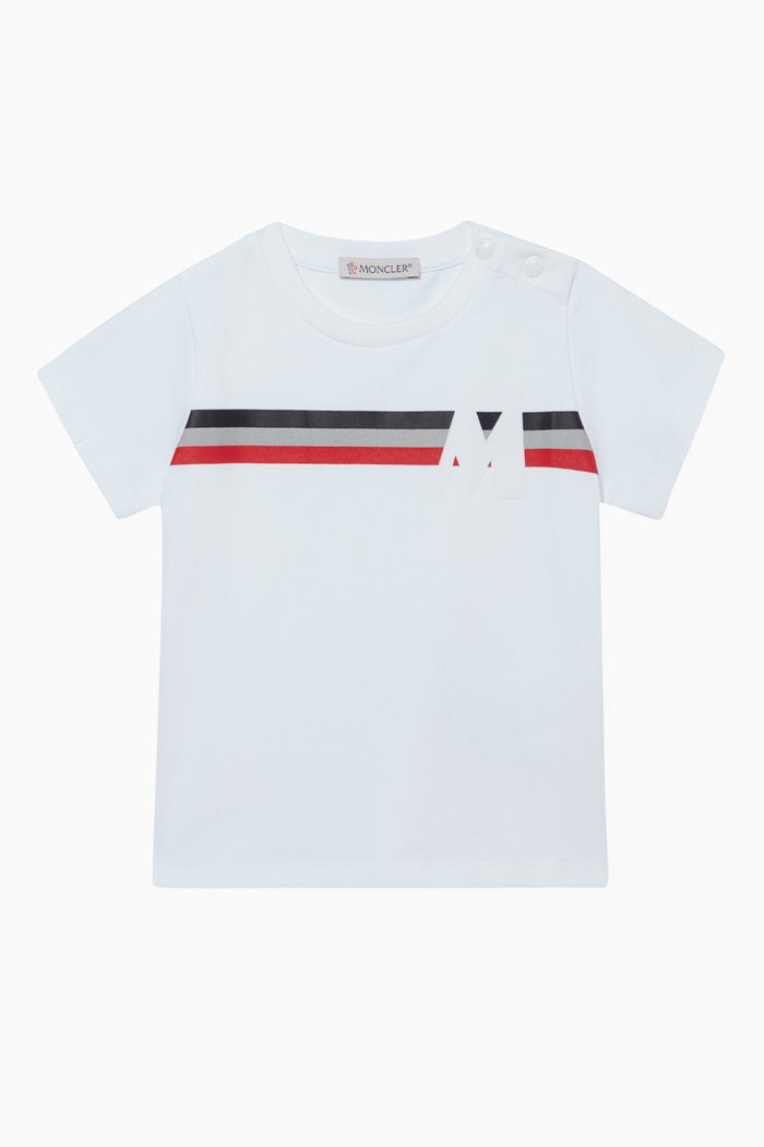 

Tricolor Striped Jersey T-Shirt, White