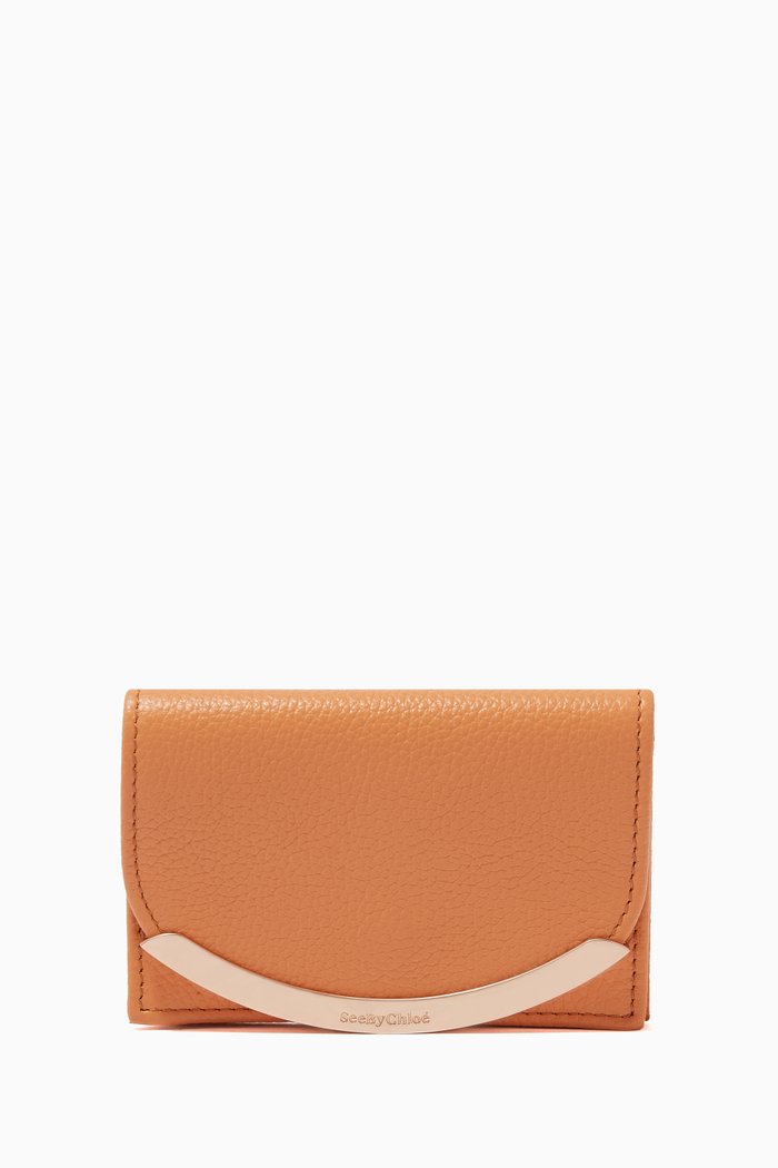 

Lizzie Card Holder in Grained Calfskin, Neutral