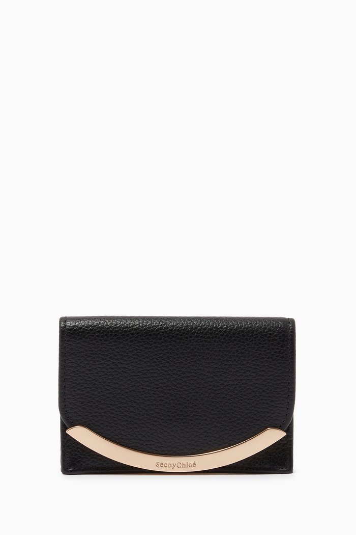 

Lizzie Card Holder in Grained Calfskin, Black
