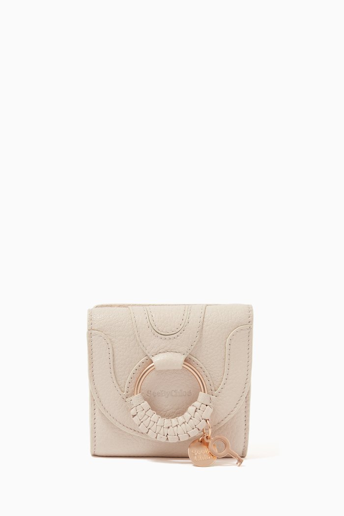 

Hana Square Wallet in Grained Goatskin, Neutral