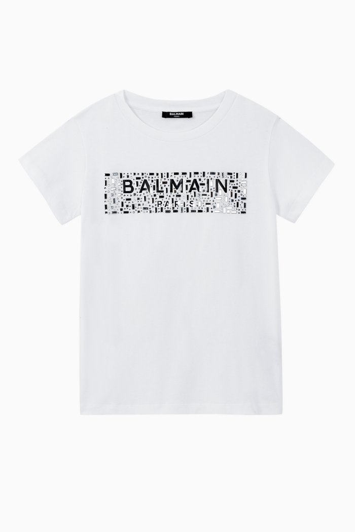 Shiny Logo Organic Cotton T-Shirt, White