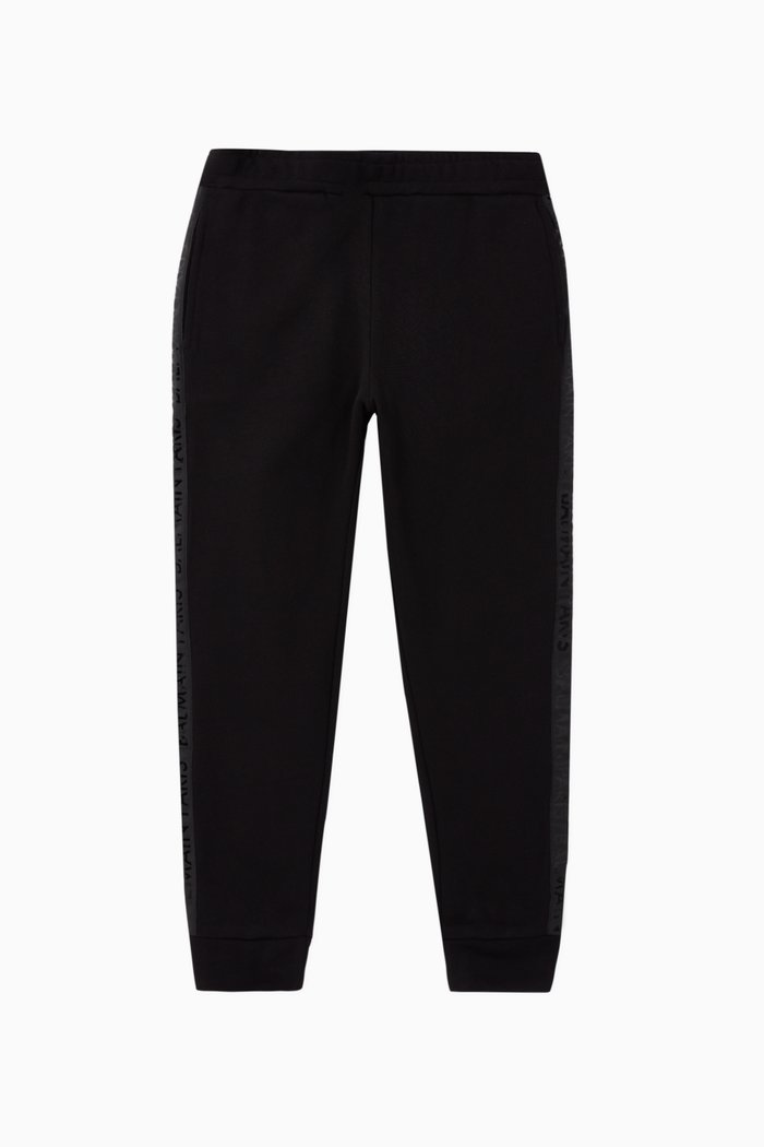 

Logo Tape Cotton Sweatpants, Black