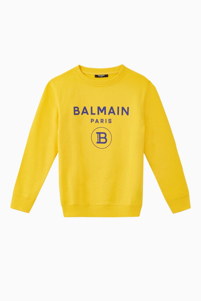 

Double Logo Cotton Sweatshirt, Yellow