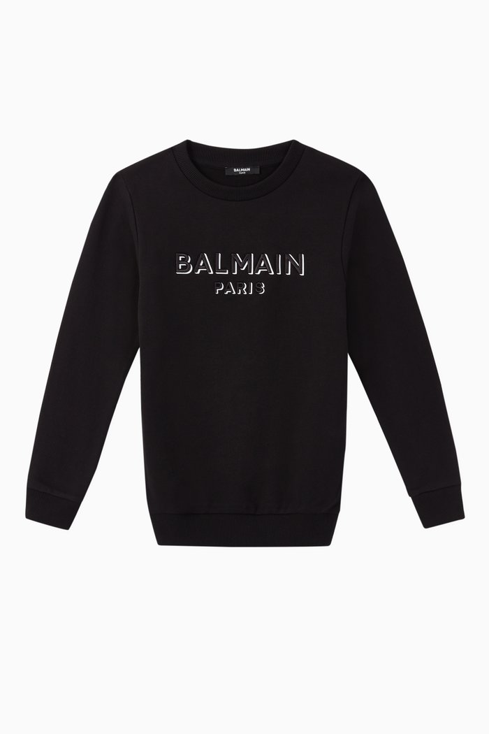 

Logo Embroidery Cotton Sweatshirt, Black