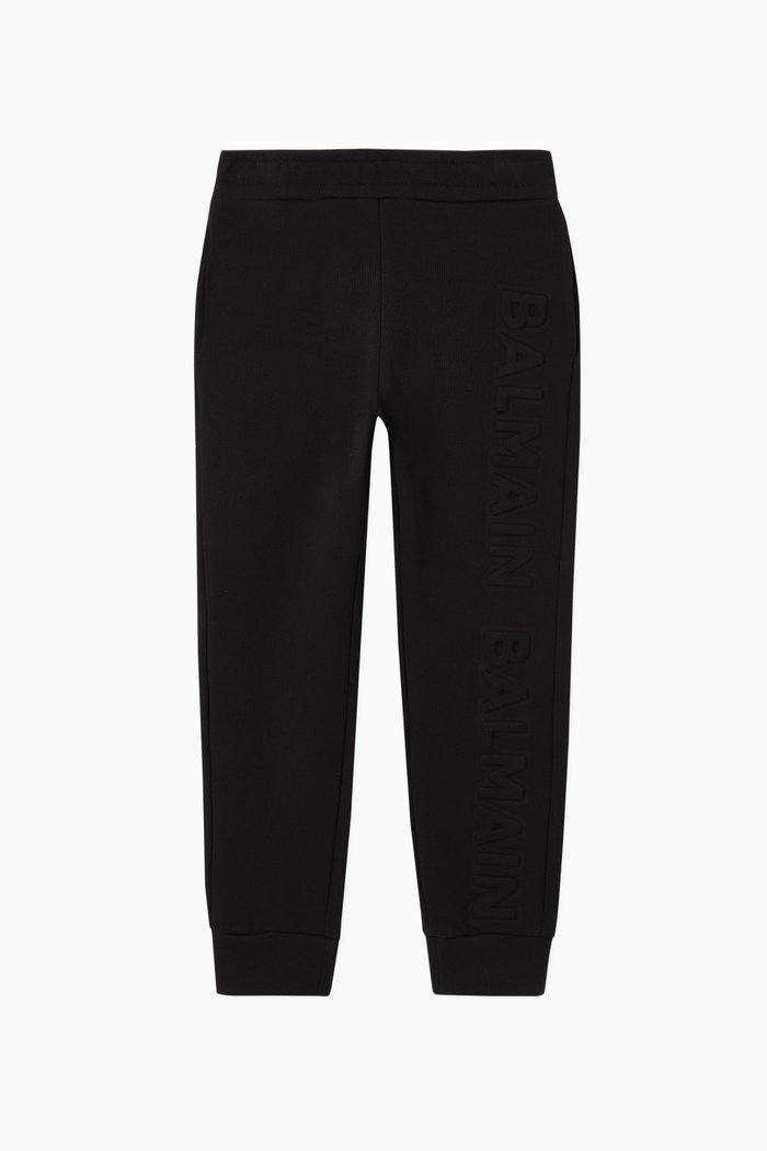 

3D Logo Cotton Sweatpants, Black