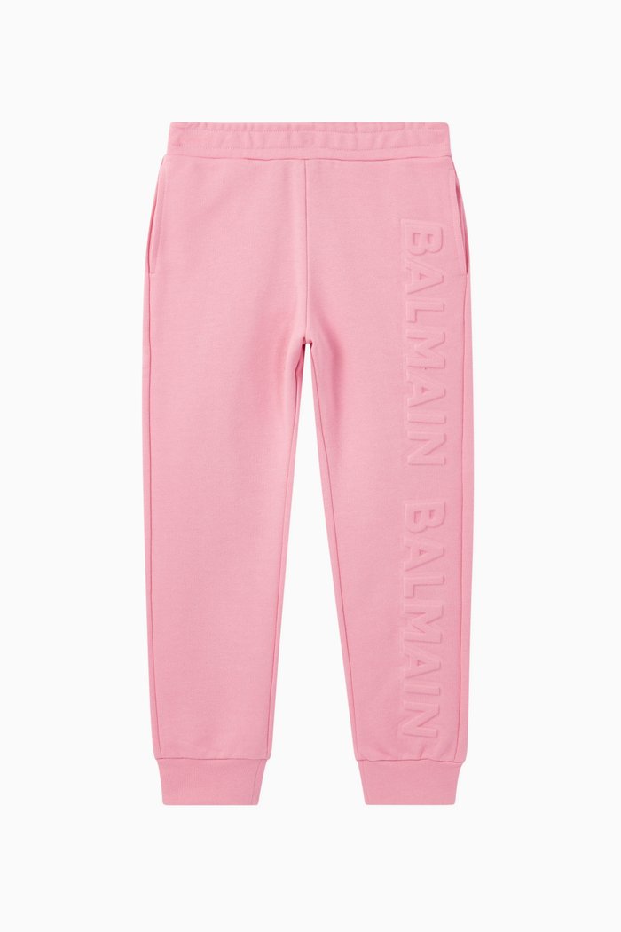 

3D Logo Cotton Sweatpants, Pink