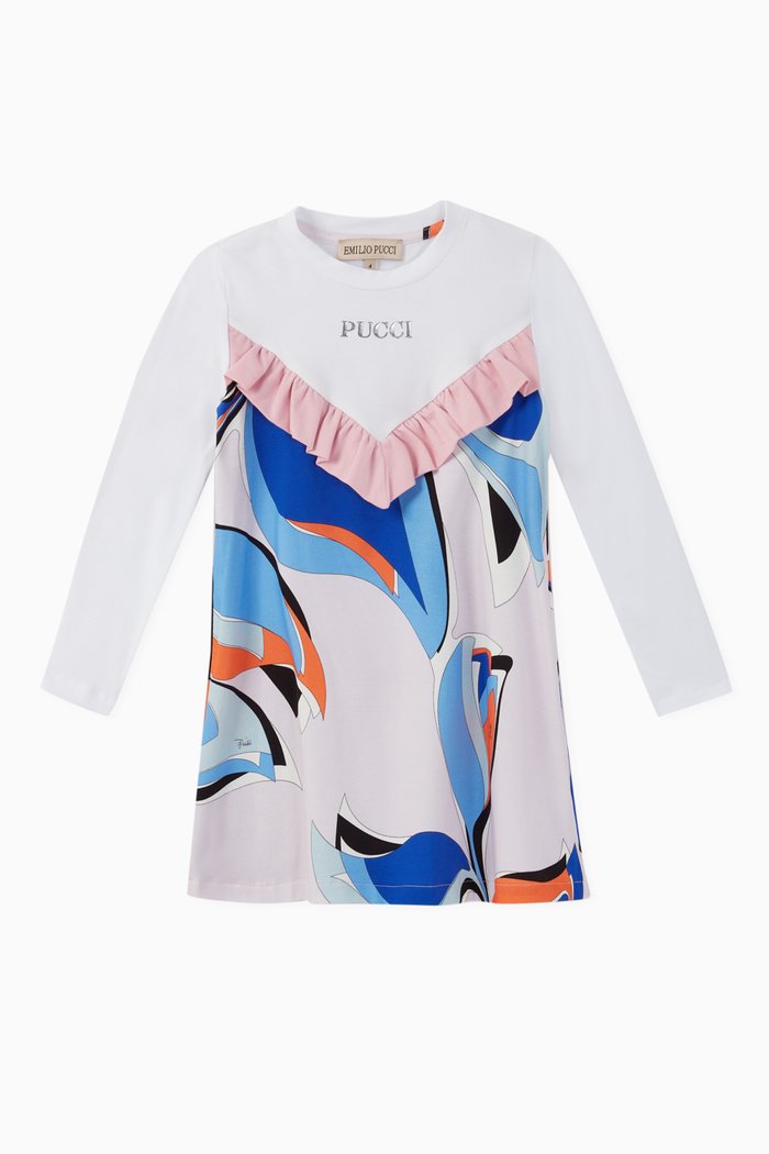 

Heliconia Print Logo Cotton Dress, Multicolour