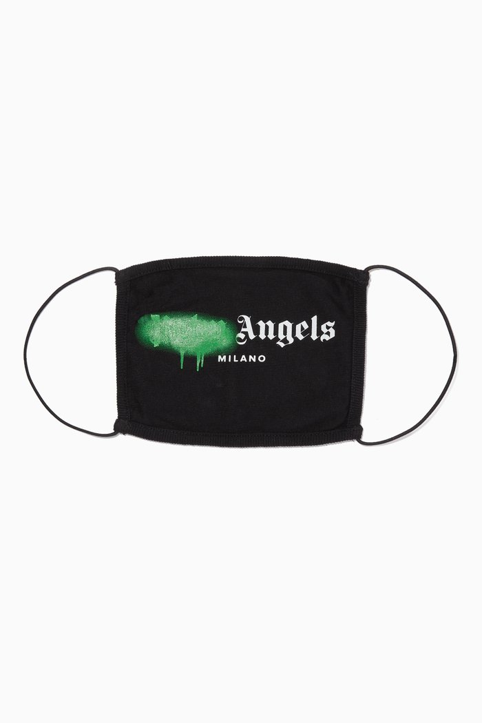 

Milano Sprayed Logo Face Mask in Cotton, Black