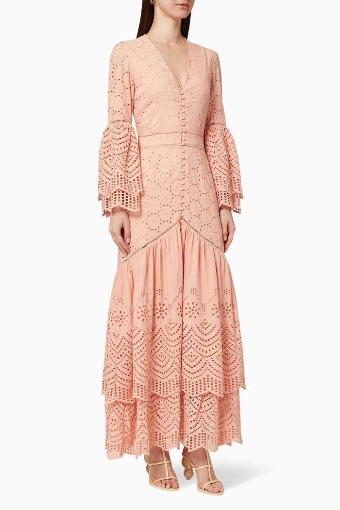 

Lua Cotton Broderie Gown, Pink