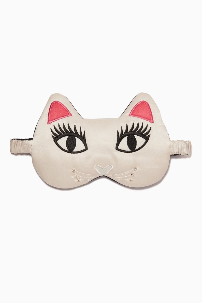 

Lola Cat Silk Sleeping Mask, Pink